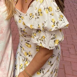 White and Pink Ruffled Tiered Mini Sundress